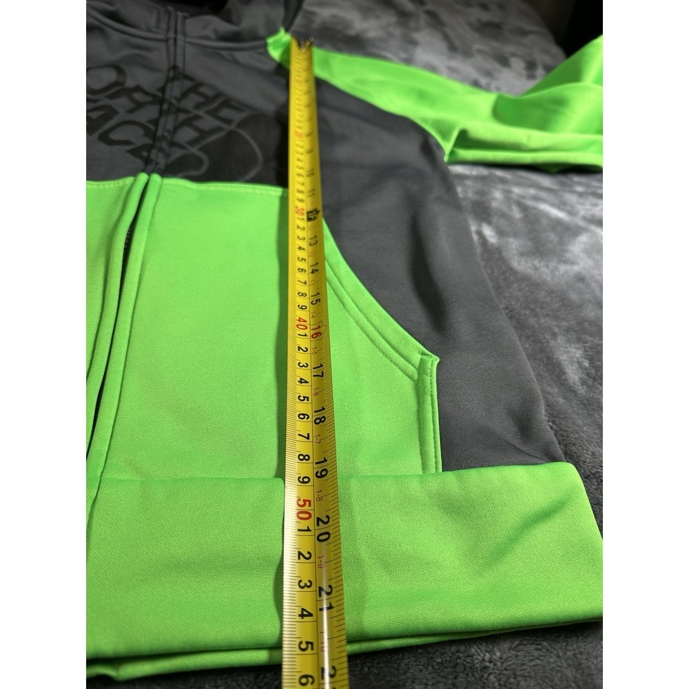 The North Face Full Zip Hoodie Jacket Warm Fleece Green Black Boys MEDIUM 10-12 - Picture 7 of 9